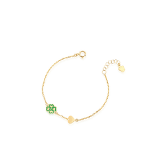 BRACCIALE ORO BAMBINI CON QUADRIFOGLIO E CUORE nkt391