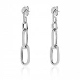 Orecchini in bronzo argentato catena forzatina 520671