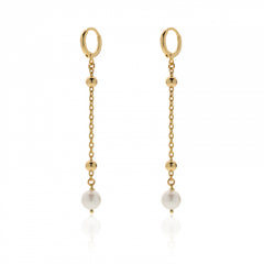 Orecchini in bronzo dorato con perle naturali