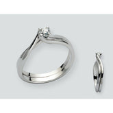 Anello solitario Miluna LID1511-D8 oro bianco diamante