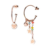 Orecchini Cerchio Asimmetrici - Gipsy color