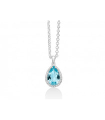 Collana Donna Miluna Gemma Del Cielo Centrale Goccia Zirconi Topazio 6,5 Ct Silver/Azzurro CLD4348