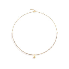 COLLANA LE PERLE CON SAGOMA BIMBO IN ORO GIALLO E DIAMANTE