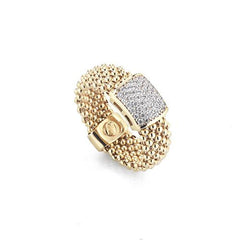 Anello fascia chicco riso pavé