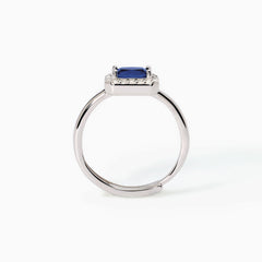 Anello in argento con zaffiro sintetico e zirconi COOL OR RÉTRO?