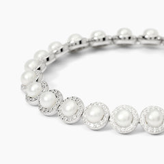 Bracciale tennis in argento con perle e zirconi MILANESIENNE 533826-18