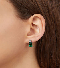 Orecchini emerald Verde Zirconi Bianchi J19AWJ12