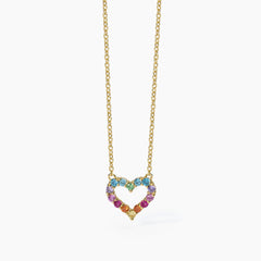 Girocollo in argento placcato oro con cuore HAPPY LOVE