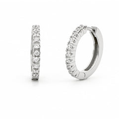 Orecchini a cerchio in argento e zirconi 504501