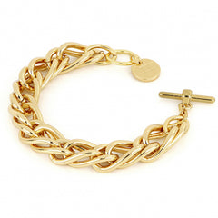 Bracciale in bronzo dorato con catena spiga 504575