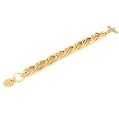 Bracciale in bronzo dorato con catena spiga 504575