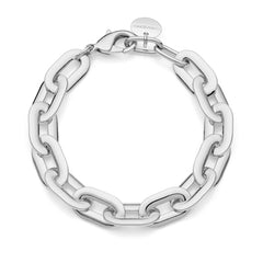 Bracciale argentato catena ovale piatta 549530