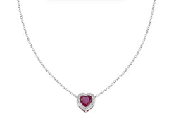 Collana con Cuore di Zircone Rubino