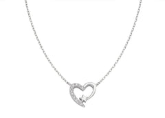 Collana "Cuore" in Argento con Zirconi