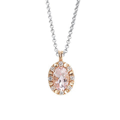 Collana in oro 18 kt, con Morganite e Diamanti