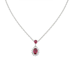 Collana Mini Royal Lady con Zircone Rosso Ciliegia