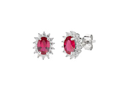 Orecchini Mini Royal Lady con Zircone Rosso Ciliegia