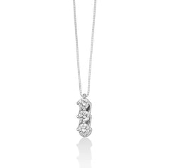 + Collana trilogy di diamanti a valentino in oro bianco