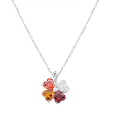 Collana Quadricuore Arancione Multicolor