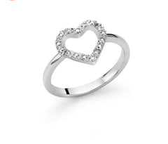 MILUNA Anello argento cuore
