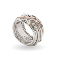 Filodellavita Classic 13 Fili in Argento 925 e Cuore annodato Oro Rosa 9kt