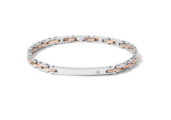 Bracciale in Acciaio Pvd rosè e zircone