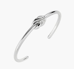 Bracciale Rigido Nodo d'Amore in Ottone Rodiato