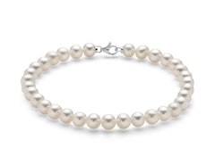 Bracciale di perle Oriente con chiusura in oro bianco
