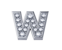 Lettera W Classica in oro bianco e diamanti DCHF3319W.003
