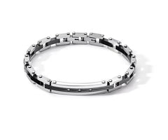 Bracciale in Acciaio Pvd nero e Zirconi