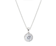 Collana Diamond con Zircone tondo Bianco