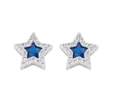 Orecchini Stella Zirconi Bianchi e Blu