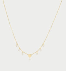 Girocollo RUE DES MILLE Essence in argento 925 dorato Mini Disco e cristalli bianchi