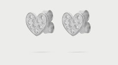 Orecchini lobo cuore pavè small