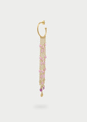 Mono-Orecchino Hoop Con Catene E Pendenti - Rue Des Mille