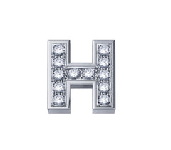 Lettera H in oro bianco e diamanti DCHF3319H.002