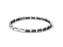 Bracciale in Acciaio con Pvd e Ceramica nera, Zircone nero