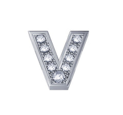 Lettera V Classica in oro bianco e diamanti DCHF3319V.002