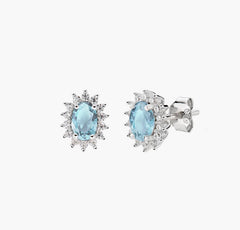 Orecchini Mini Royal Lady con Zircone Blu London