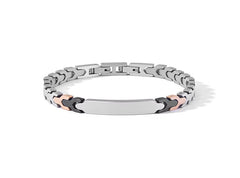 Bracciale Acciaio, Pvd nero e rosè
