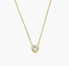 Collana Dorata Amore con Solitario a Cuore