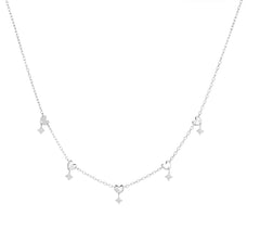 Collana da donna Rue Des Mille argento con cuori e zirconi