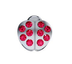 Coccinella in oro bianco e rubini DCHR9513