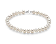 Bracciale di perle Oriente con chiusura in oro bianco