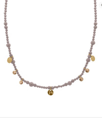 Collana Rue Des Mille argento zirconi marroni e medagliette