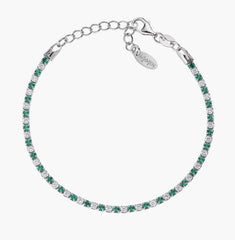 Bracciale Tennis Rodio Zirconi Bianchi e Verdi