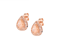 Orecchini Rosè Goccia con Creek Stone e Zirconi Champagne