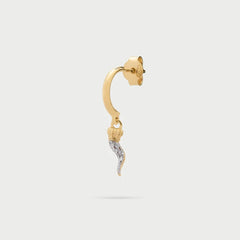 Mono-orecchino mini hoop Corno