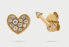 Orecchini Lobo con Zirconi Cuore/Freccia