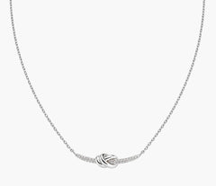 Collana Nodo d'Amore in Ottone Rodiato con Zirconi